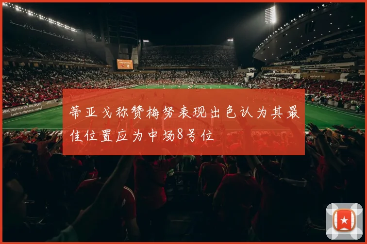 蒂亚戈称赞梅努表现出色认为其最佳位置应为中场8号位